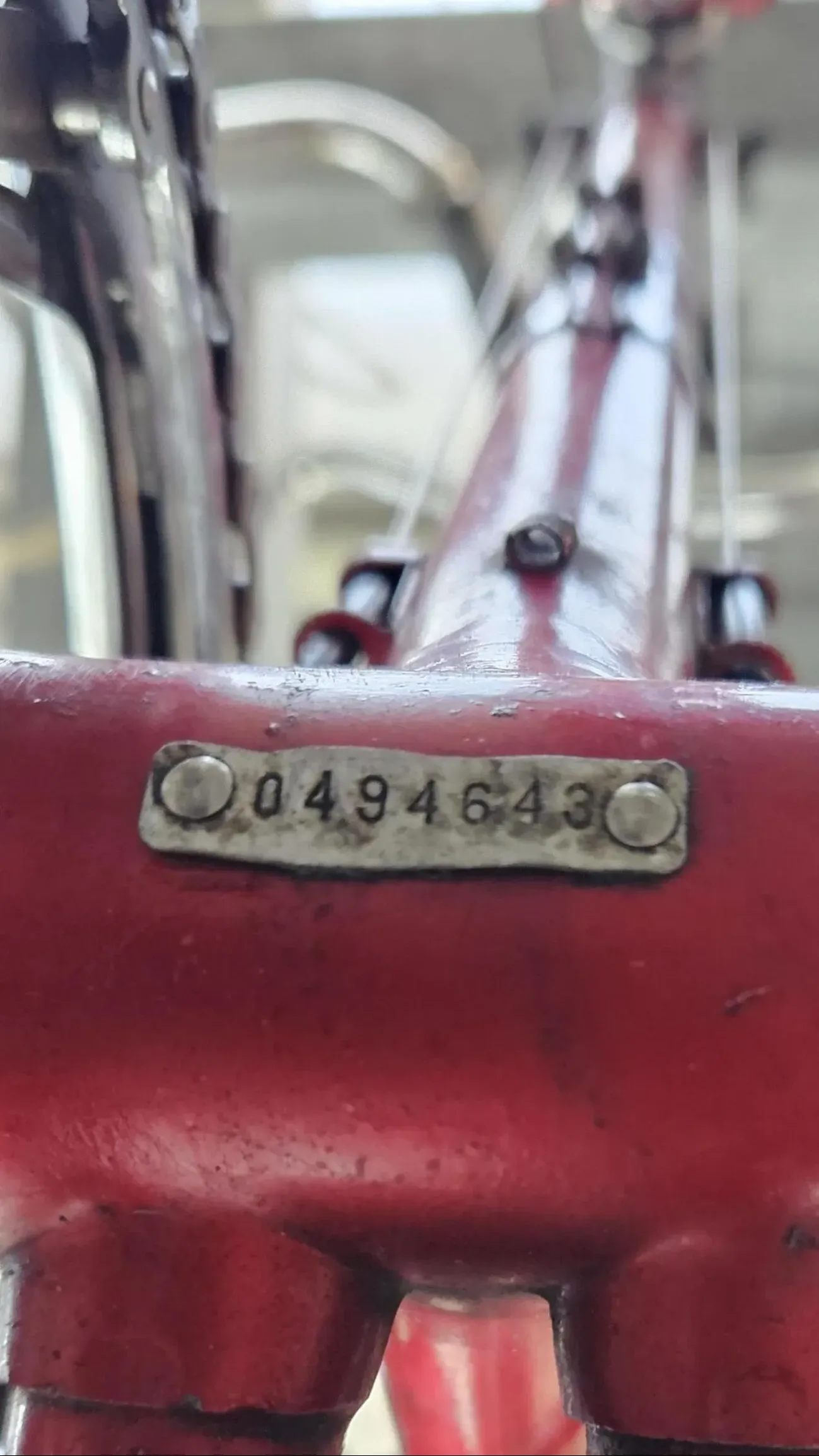 Red Peugeot vintage bike restoration